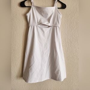 Teen White Sleeveless Casual Dress